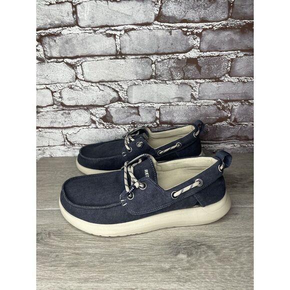 Reef Swellsole Pier Shoes Navy Blue Canvas Fabric Boat Shoes Men Sz 11M US/44EU - Picture 12 of 16
